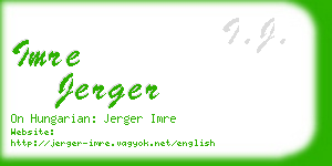 imre jerger business card